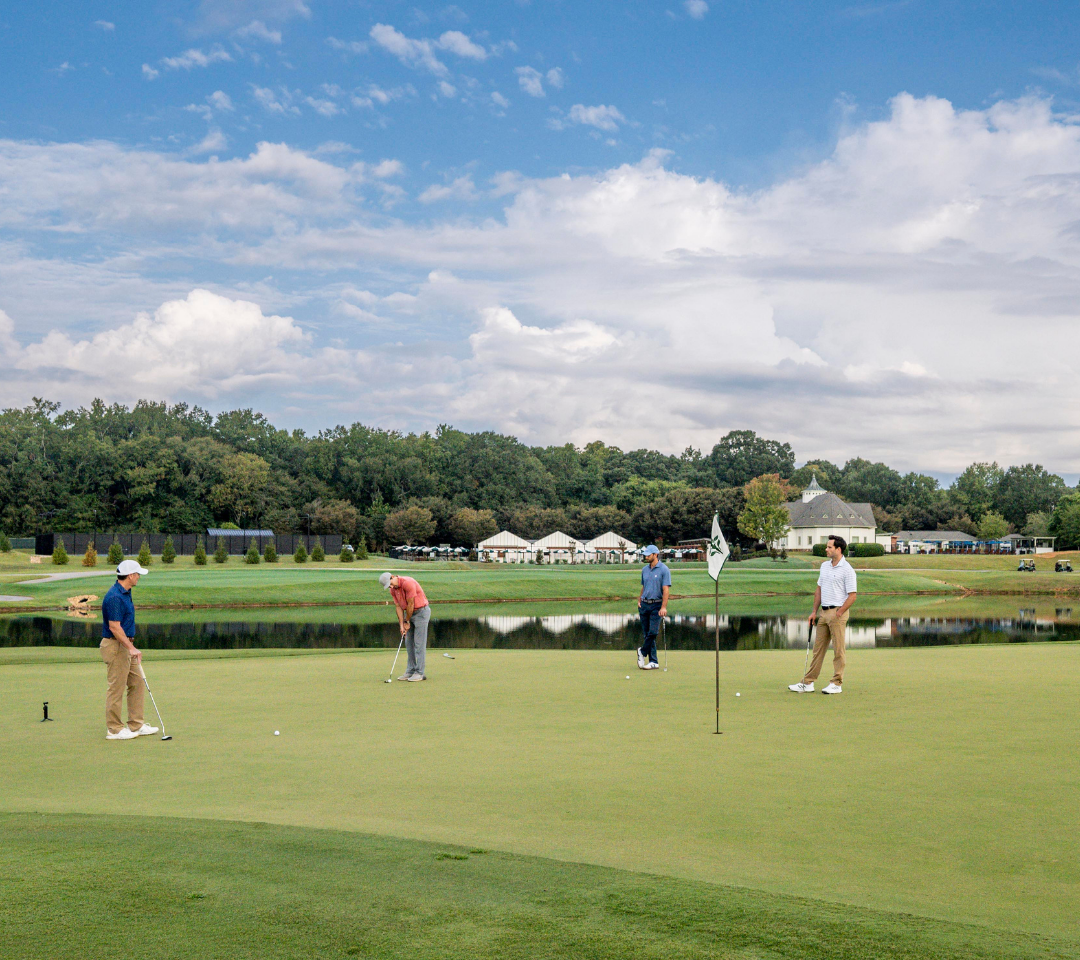 men playing golf