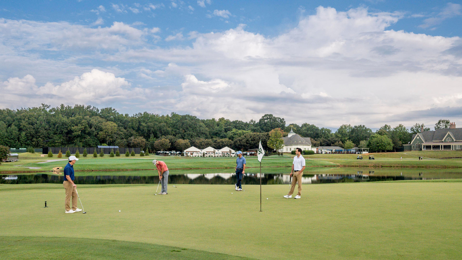 men playing golf