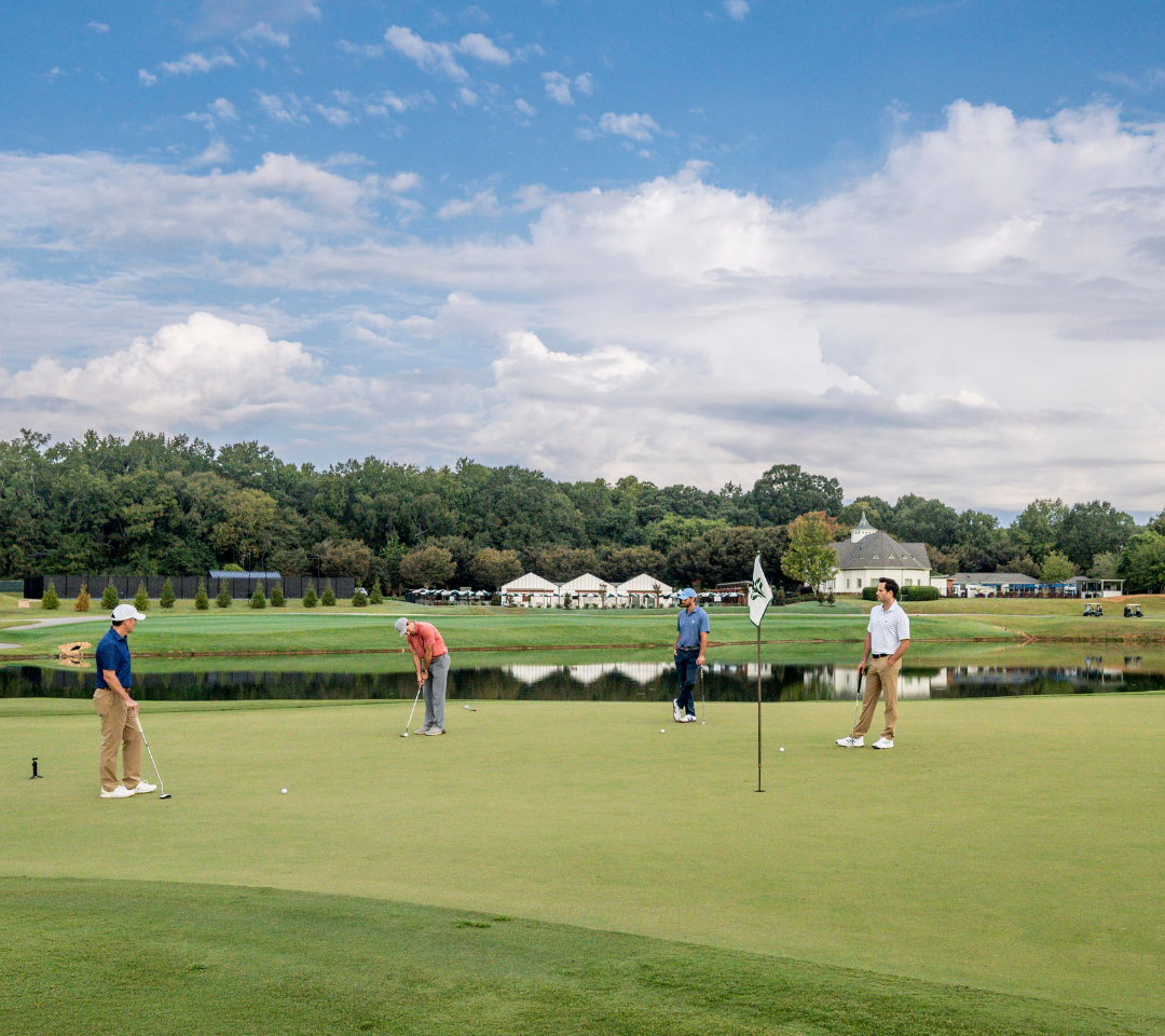 golf course with golfers