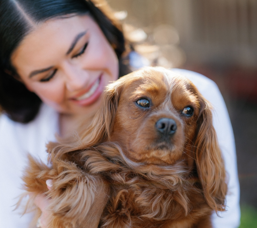 woman and dog