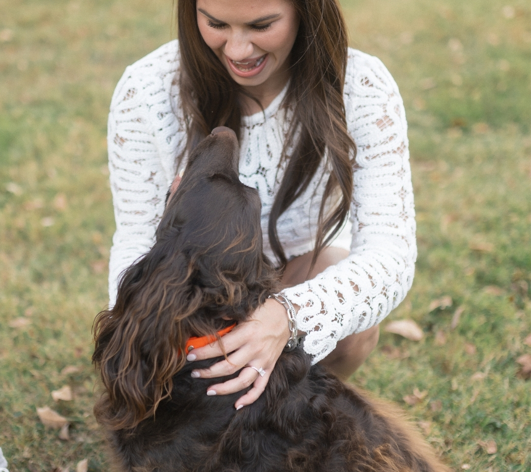woman and dog